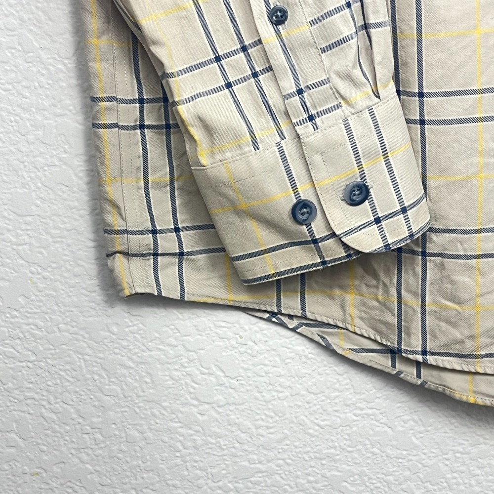 Cabela's Outfitters Series Shirt Mens Large Beige Grid Plaid Cotton Button Down‎ - Picture 4 of 13